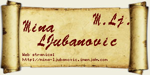 Mina LJubanović vizit kartica